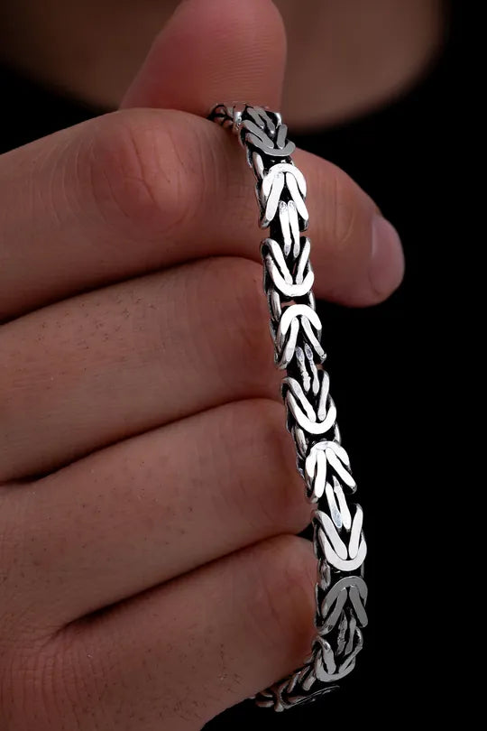 925 AYAR GÜMÜŞ KRAL BİLEKLİK ERKEK 3mm