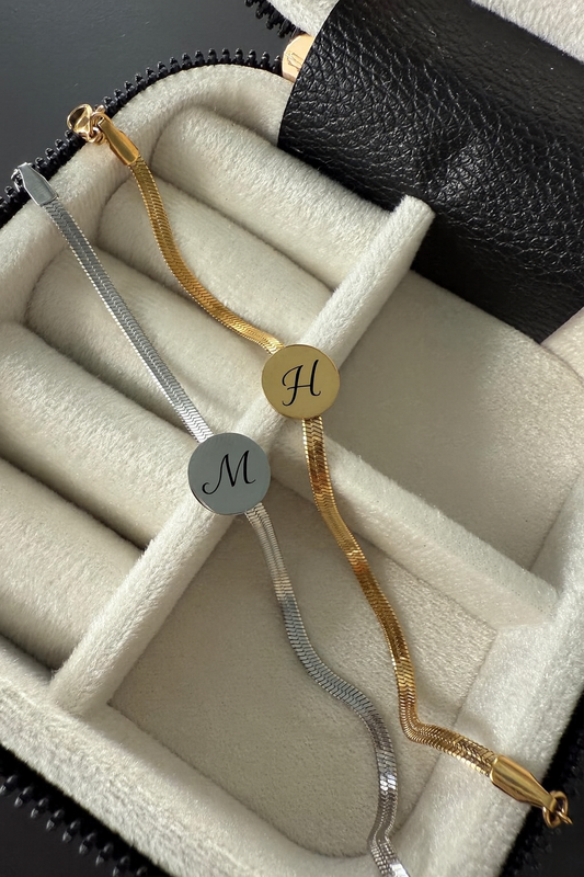 İtalyan Zincir Plakalı Bileklik ( Çift )