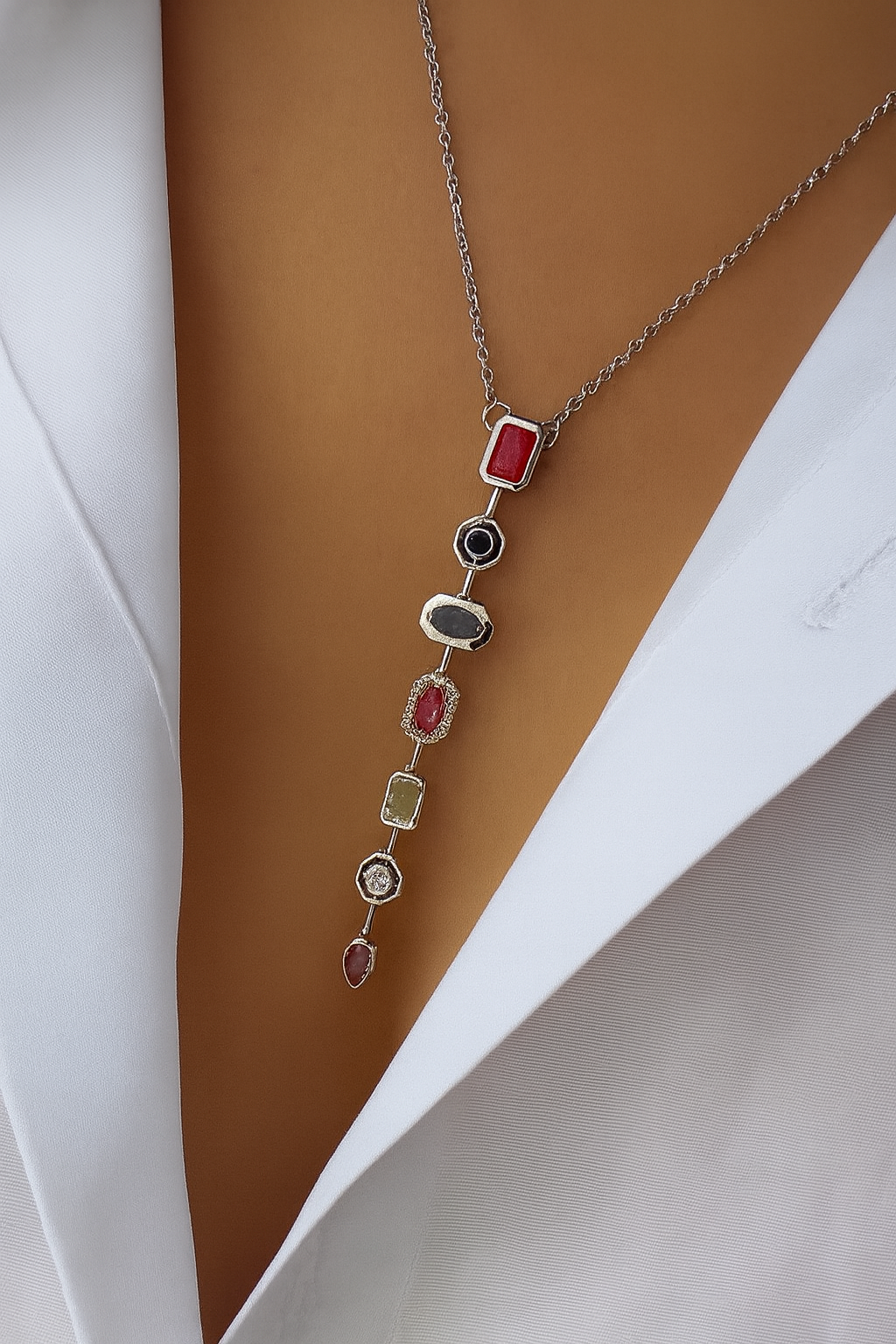 7 Element Kolyesi (Sepette Van Cleef Bileklik Hediyeli)