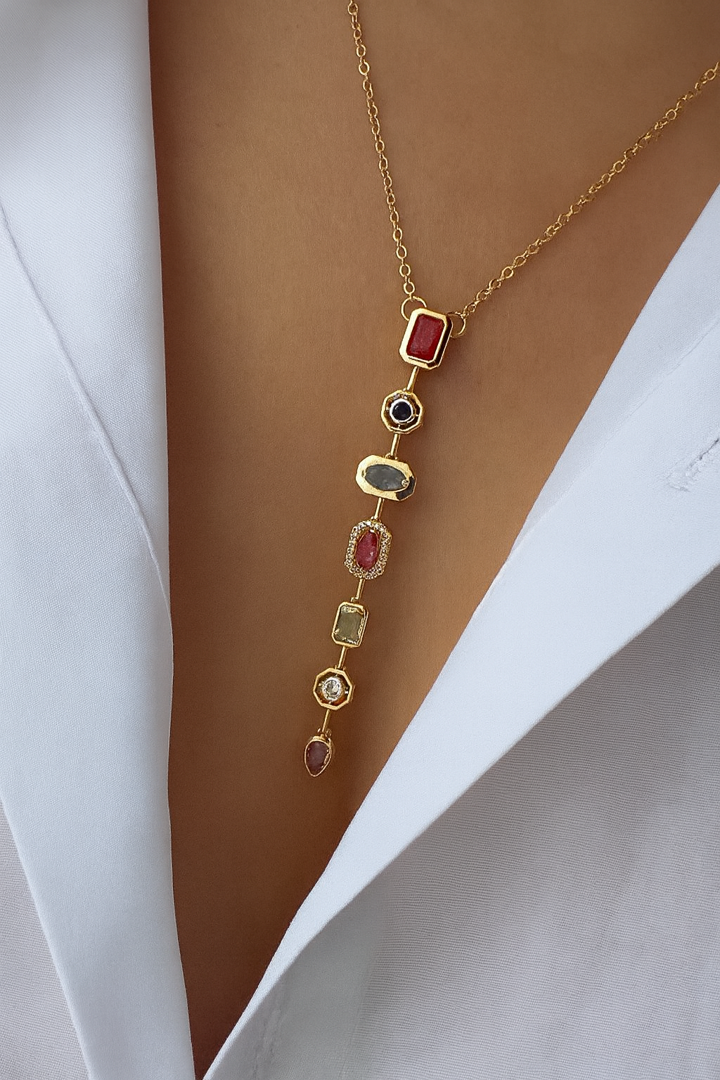 7 Element Kolyesi (Sepette Van Cleef Bileklik Hediyeli)